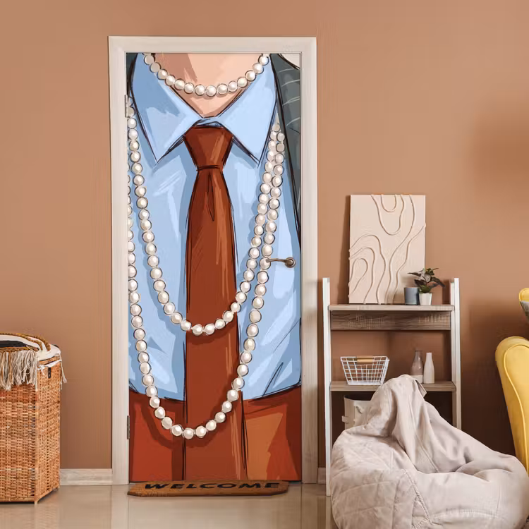 Deursticker - Kleding - Strik - Parels - Klassiek - Mode — 2