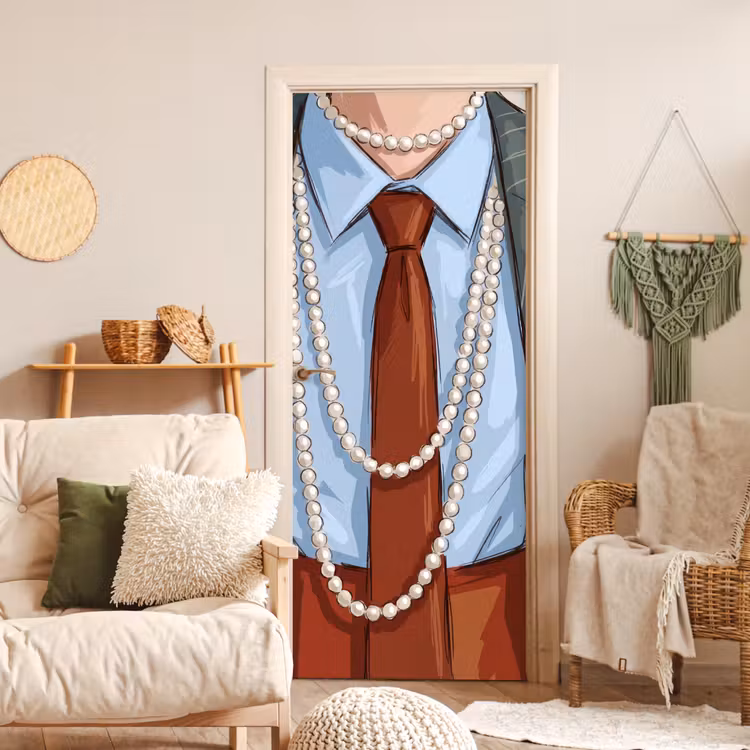 Deursticker - Kleding - Strik - Parels - Klassiek - Mode — 4