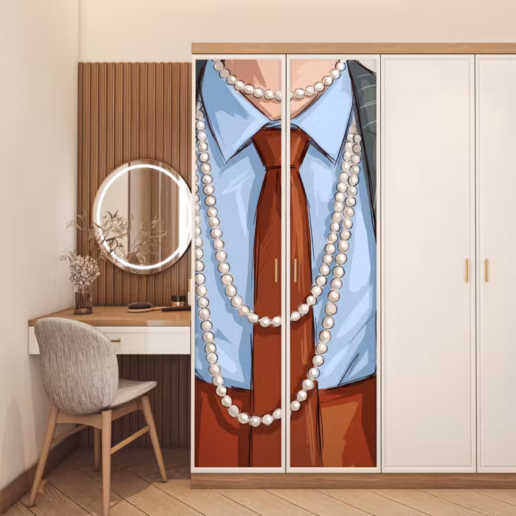Deursticker - Kleding - Strik - Parels - Klassiek - Mode — 5