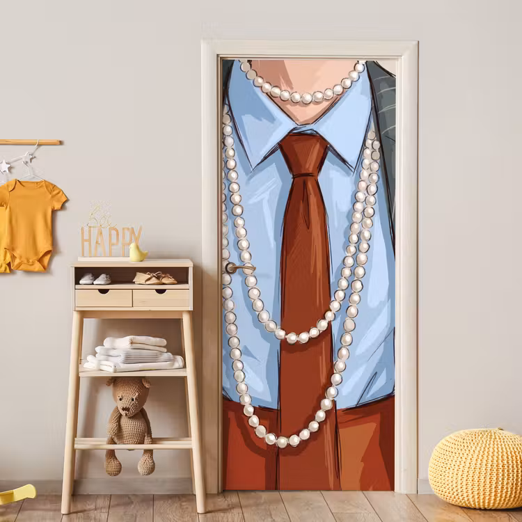 Deursticker - Kleding - Strik - Parels - Klassiek - Mode — 6