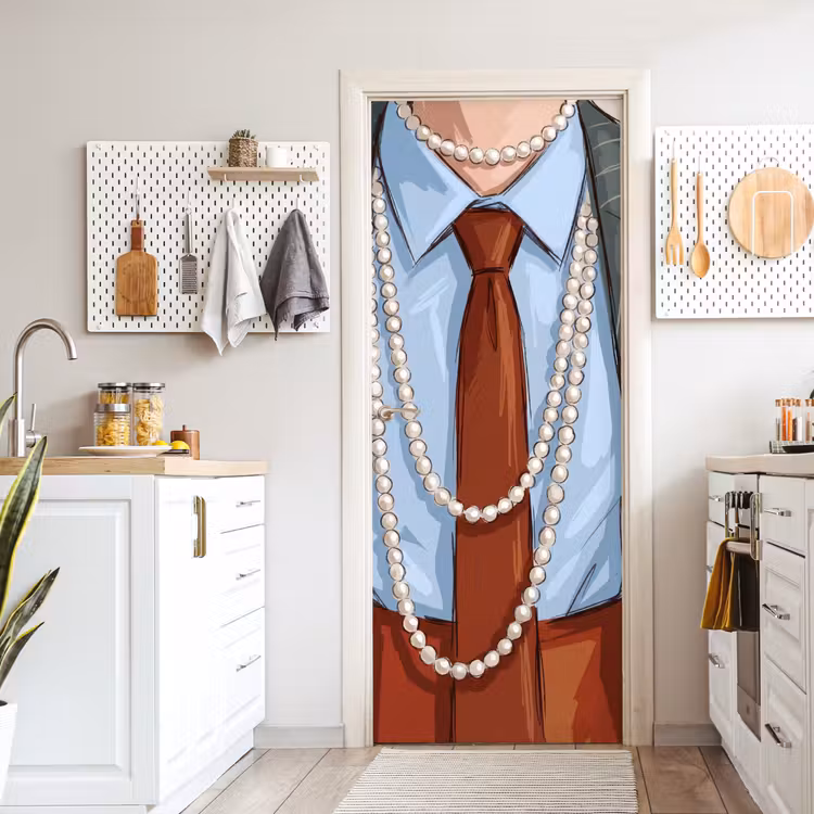 Deursticker - Kleding - Strik - Parels - Klassiek - Mode — 7