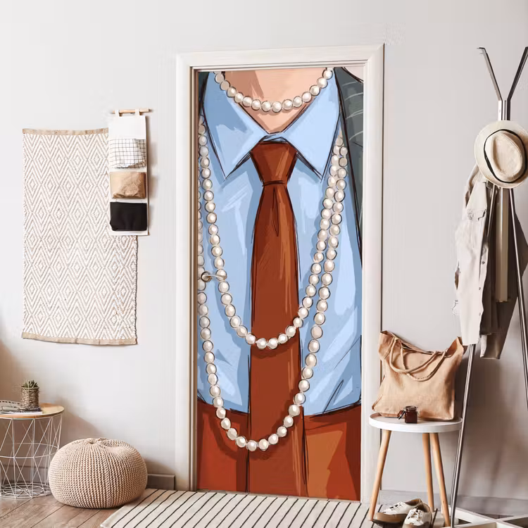 Deursticker - Kleding - Strik - Parels - Klassiek - Mode — 8