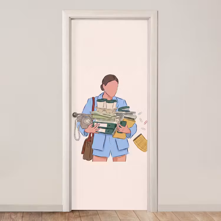 Deursticker - Mens - Kantoorartikelen - Werk - Modern — 1