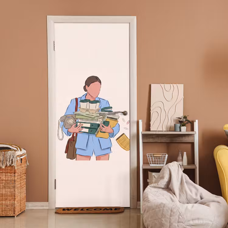 Deursticker - Mens - Kantoorartikelen - Werk - Modern — 2