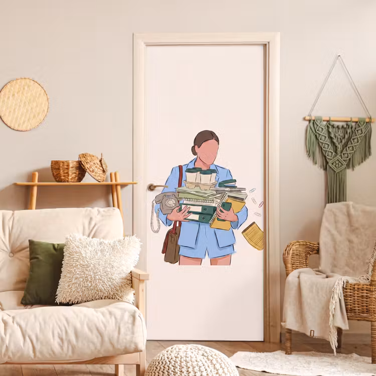 Deursticker - Mens - Kantoorartikelen - Werk - Modern — 4
