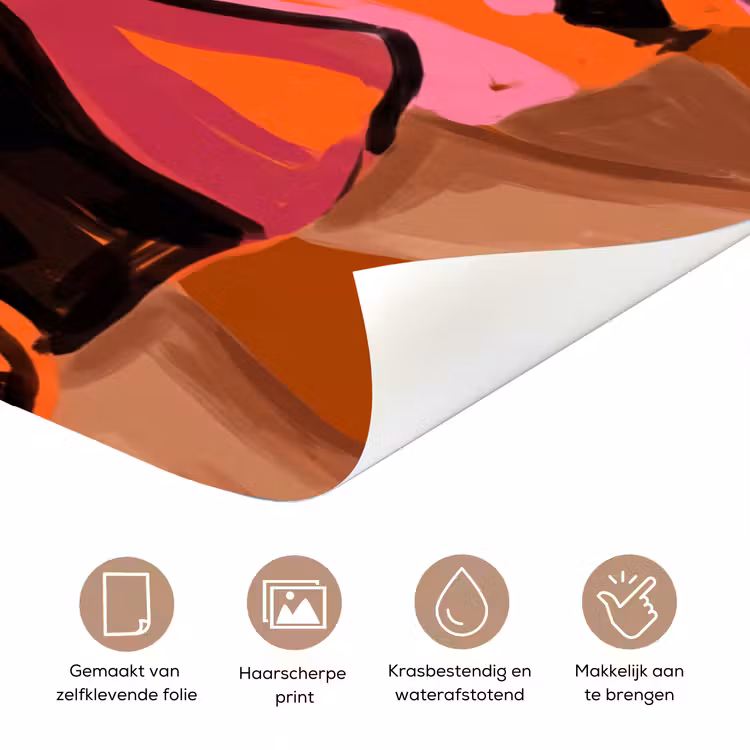 Deursticker - Mensen - Duo - Mode - Illustratie - Kleurrijk — 3