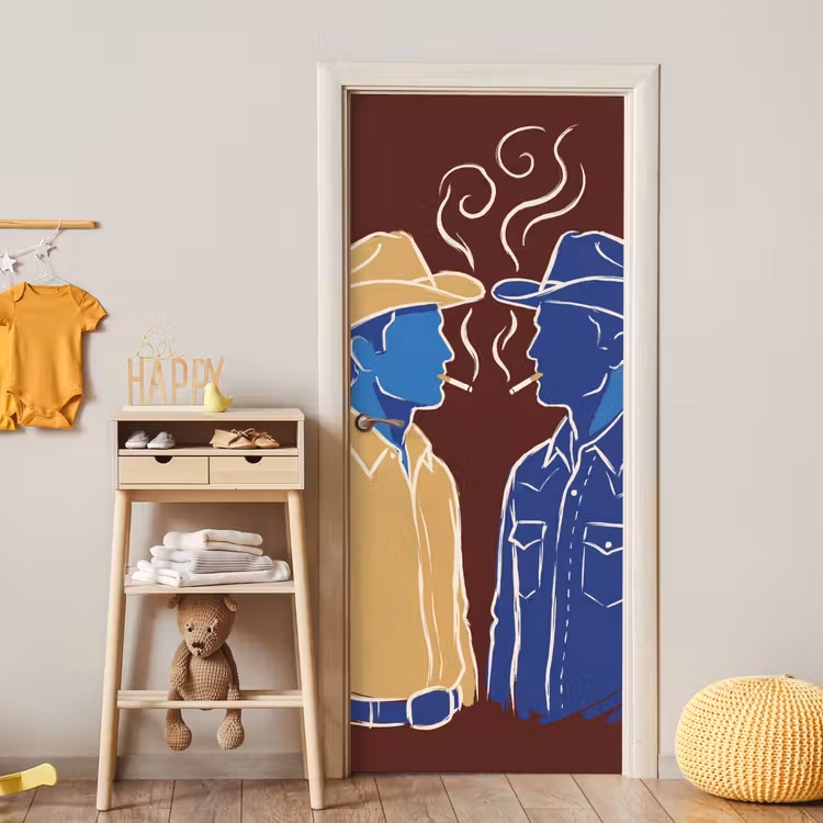 Deursticker - Mensen - Profiel - Sigaret - Abstract - Kunst — 6