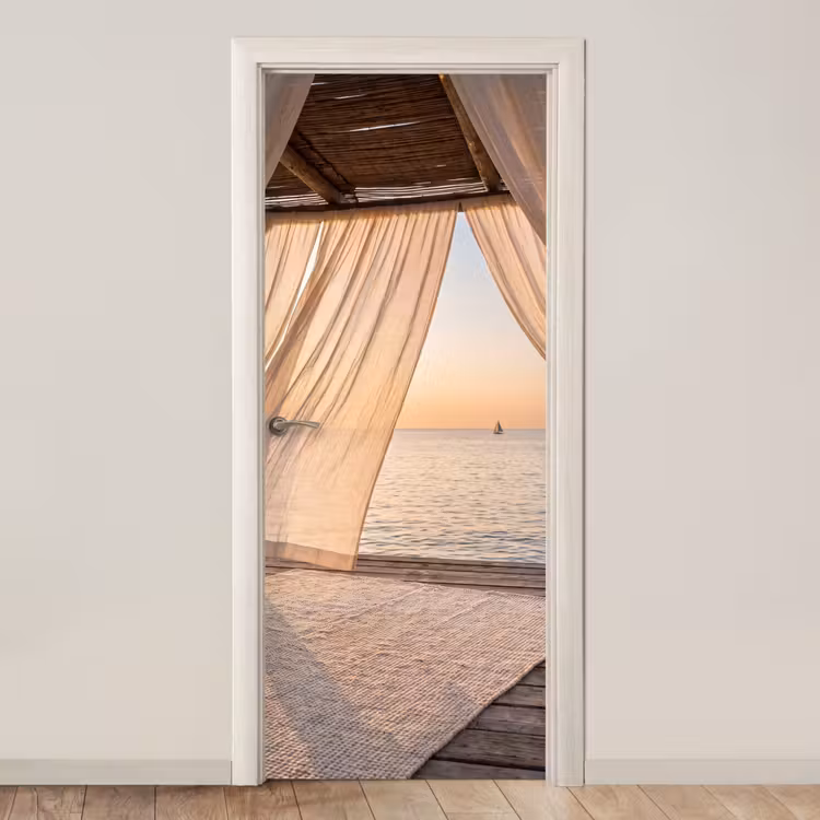 Deursticker - Overkapping - Zee - Zonsondergang - Vakantie - Rust — 1