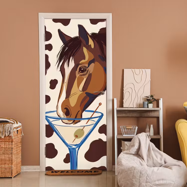 Deursticker - Paard - Martini - Dieren - Abstract - Bruin — 2