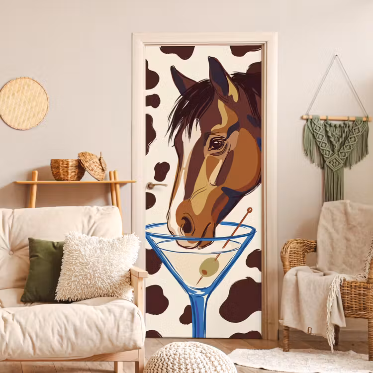 Deursticker - Paard - Martini - Dieren - Abstract - Bruin — 4