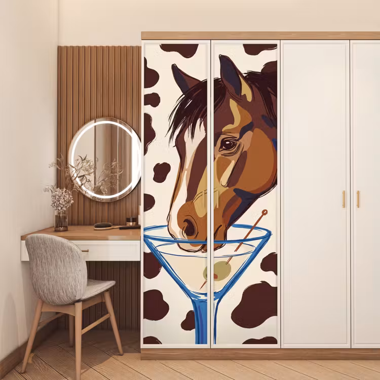 Deursticker - Paard - Martini - Dieren - Abstract - Bruin — 5