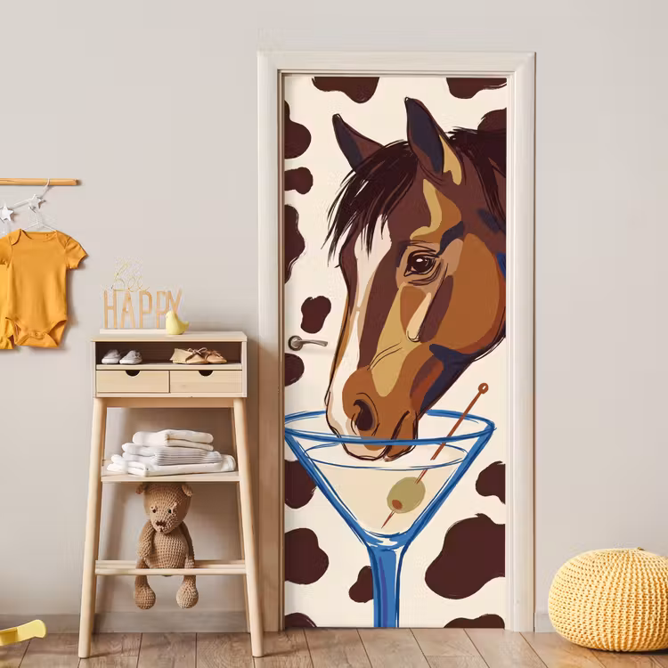 Deursticker - Paard - Martini - Dieren - Abstract - Bruin — 6