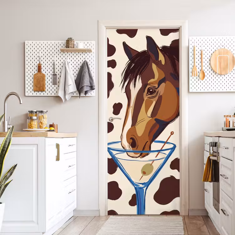 Deursticker - Paard - Martini - Dieren - Abstract - Bruin — 7