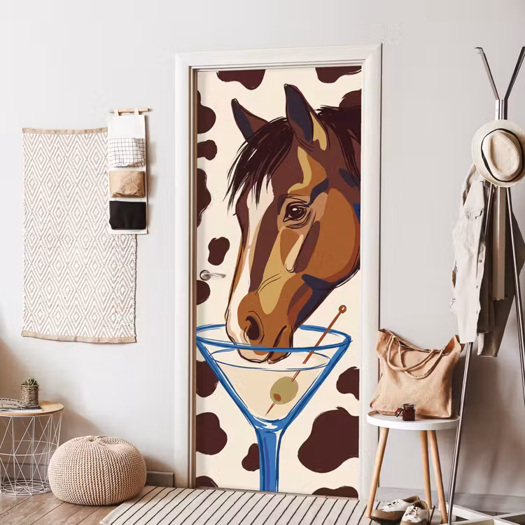Deursticker - Paard - Martini - Dieren - Abstract - Bruin — 8