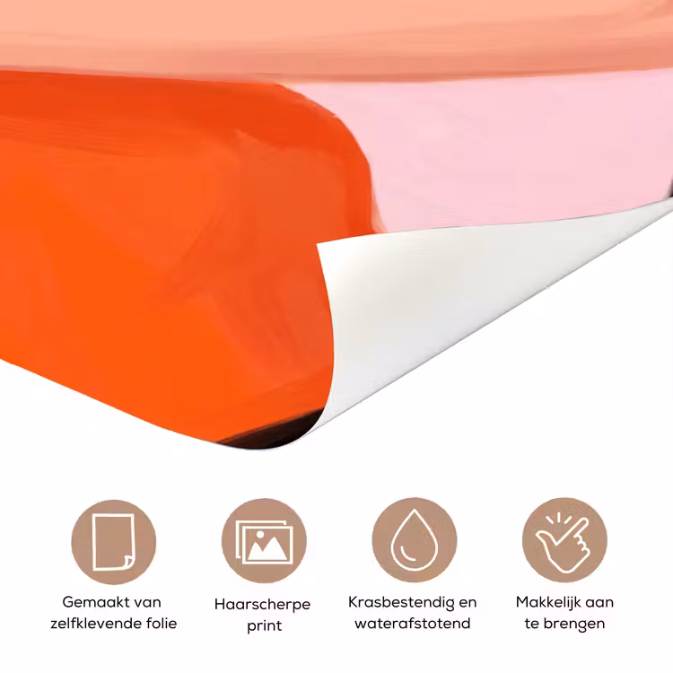 Deursticker - Vrouw - Hoed - Mode - Modern - Oranje — 3