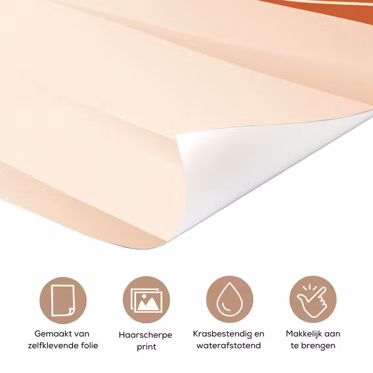 Deursticker - Vrouw - Hoed - Portret - Modern - Beige — 3