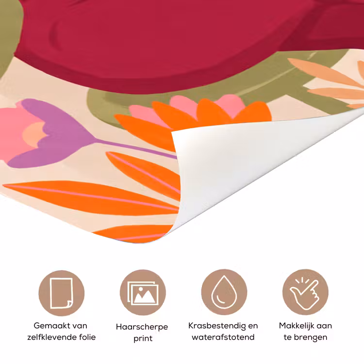 Deursticker - Vrouw - Lezen - Thuis - Modern - Bloemen — 3