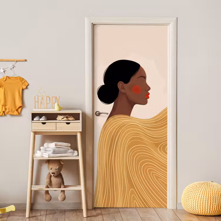 Deursticker - Vrouw - Profiel - Modern - Abstract - Kunst — 6