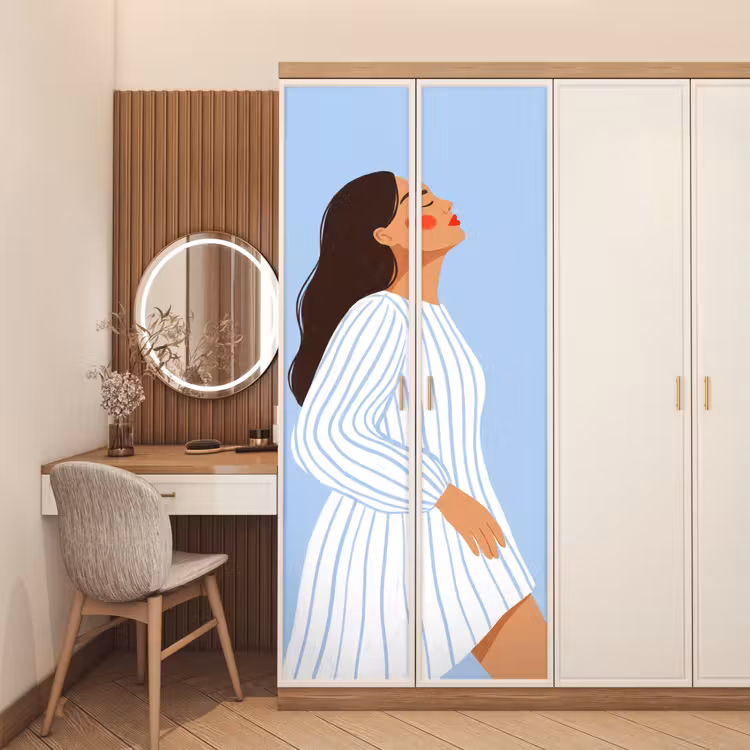 Deursticker - Vrouw - Profiel - Rust - Modern - Illustratie — 5