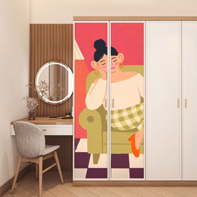Deursticker - Vrouw - Rust - Interieur - Modern - Kunst — 5