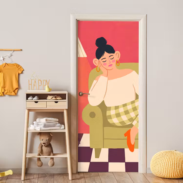Deursticker - Vrouw - Rust - Interieur - Modern - Kunst — 6