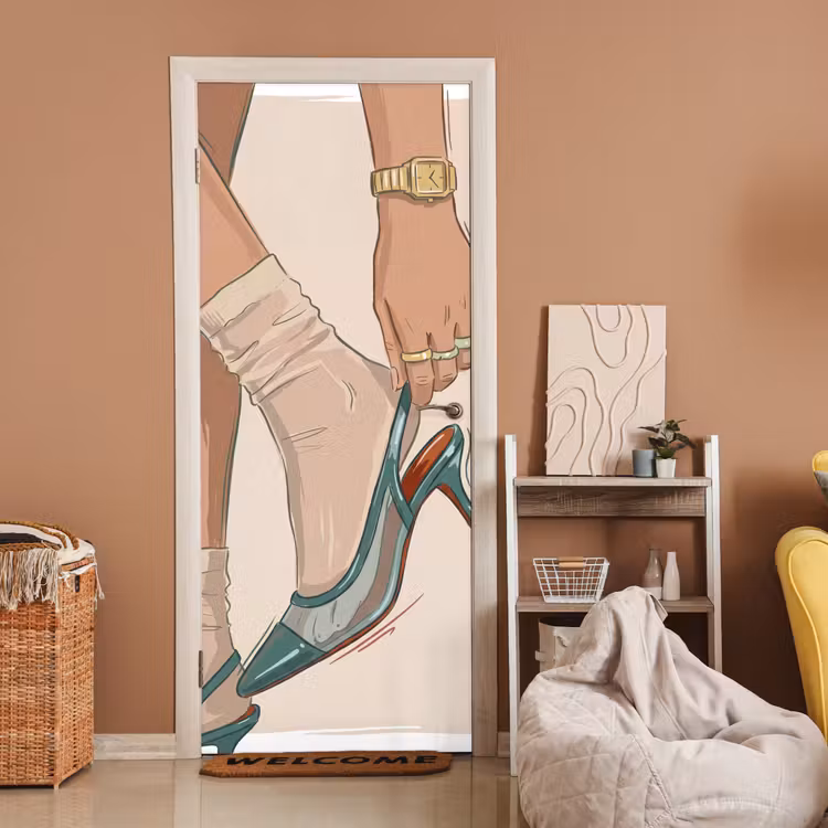 Deursticker - Vrouw - Schoen - Mode - Lifestyle - Groen — 2