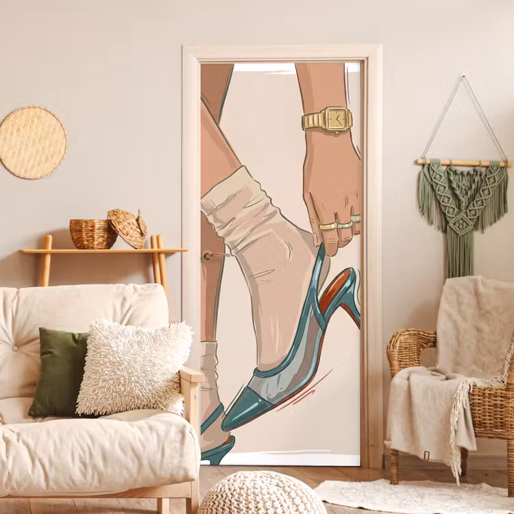 Deursticker - Vrouw - Schoen - Mode - Lifestyle - Groen — 4