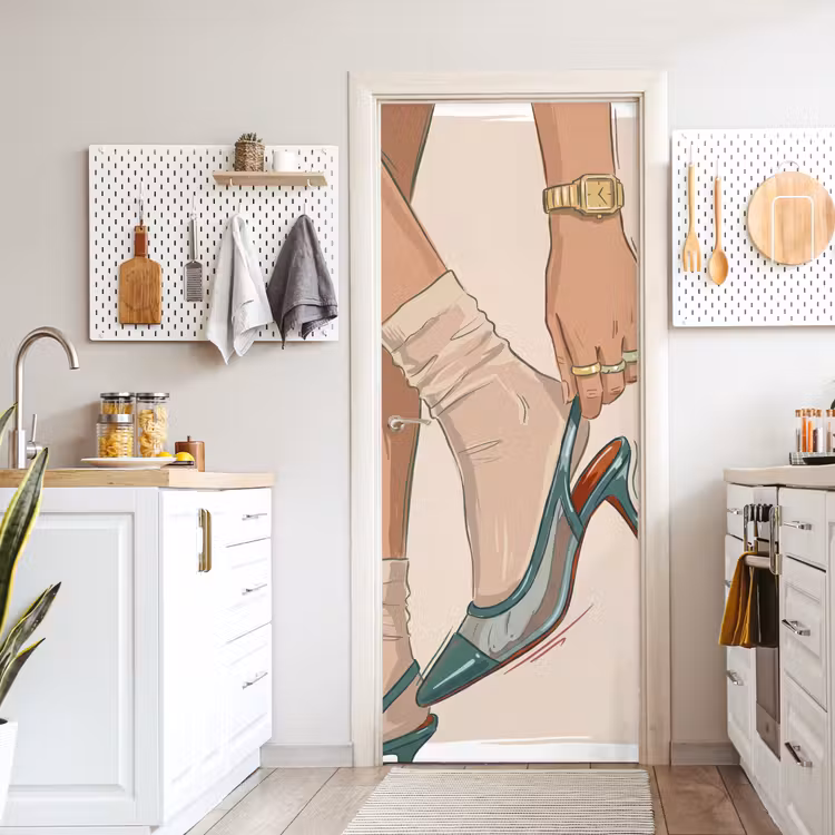 Deursticker - Vrouw - Schoen - Mode - Lifestyle - Groen — 7