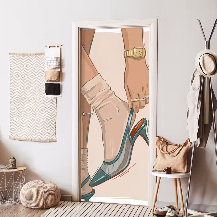 Deursticker - Vrouw - Schoen - Mode - Lifestyle - Groen — 8