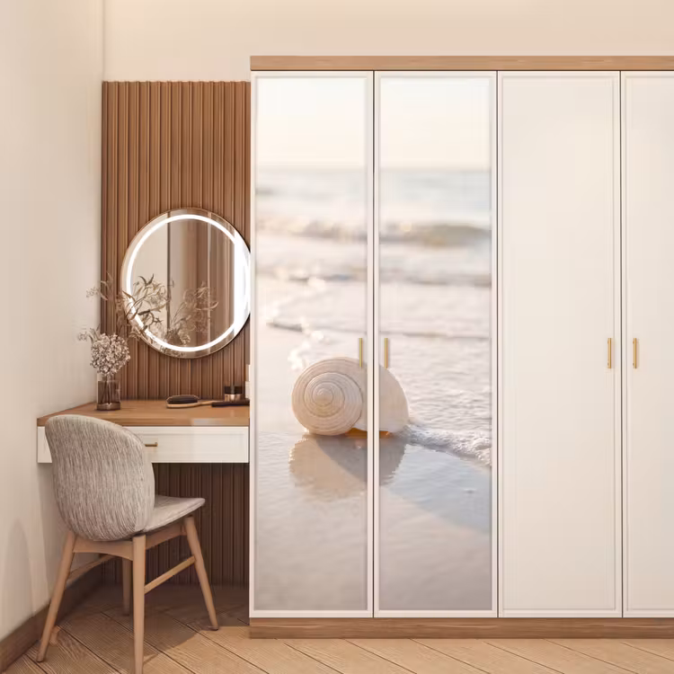 Deursticker - Zeeschelp - Strand - Zee - Natuur - Beige — 5