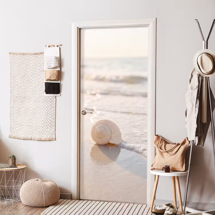 Deursticker - Zeeschelp - Strand - Zee - Natuur - Beige — 8