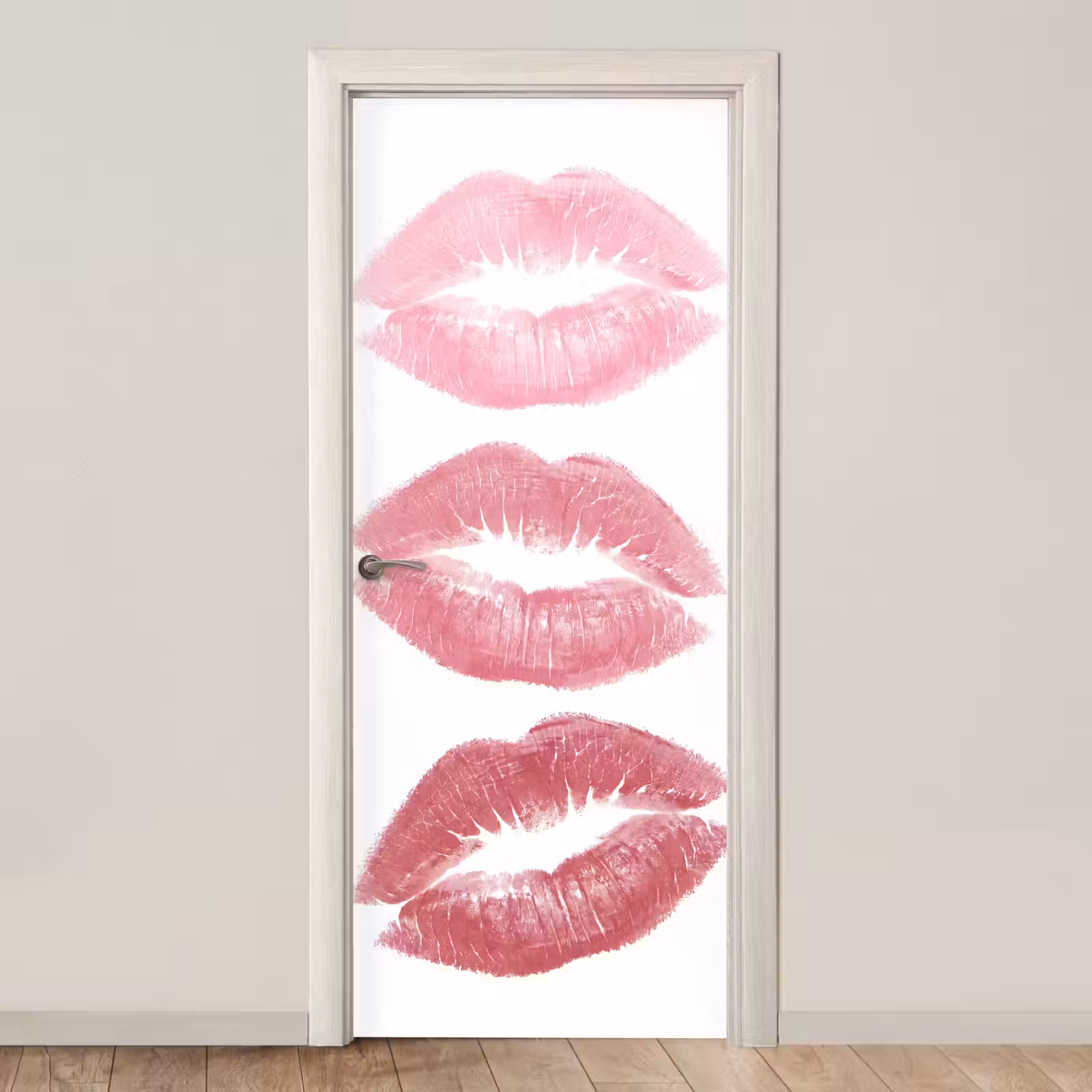Deursticker - Lippen - Kusafdruk - Roze - Modern - Abstract — 1