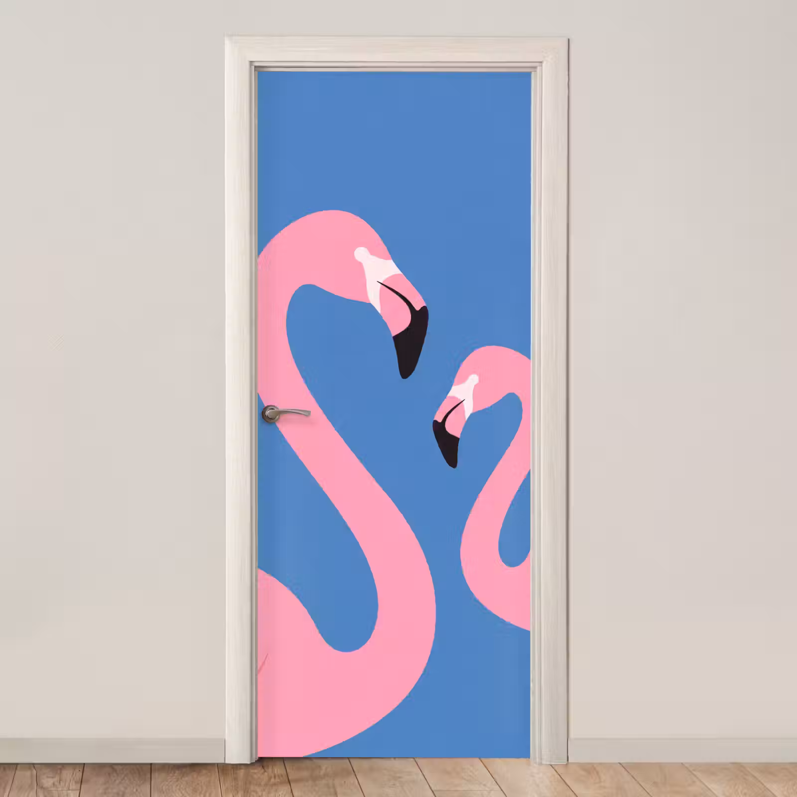 Deursticker - Vogel - Paar - Dieren - Modern - Roze — 1