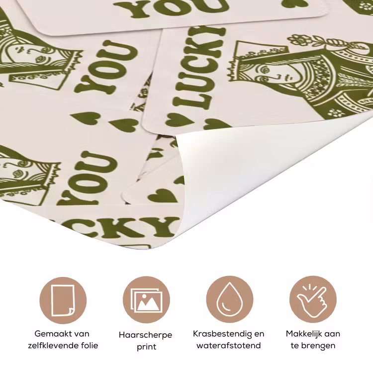 Deursticker - Kaarten - Koningin - Patroon - Groen - Spel — 3