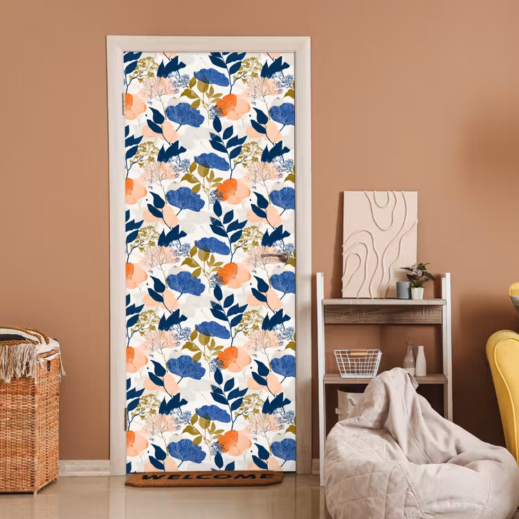 Deursticker met naam - Bloemen - Botanisch - Kleurrijk — 2