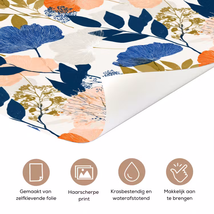 Deursticker met naam - Bloemen - Botanisch - Kleurrijk — 3