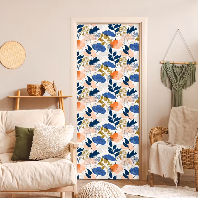 Deursticker met naam - Bloemen - Botanisch - Kleurrijk — 4