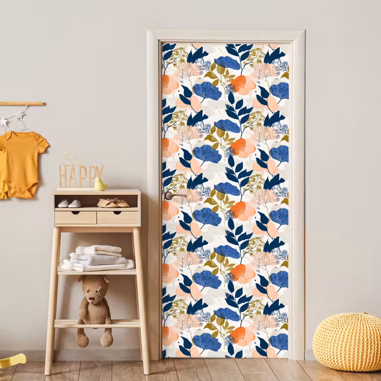 Deursticker met naam - Bloemen - Botanisch - Kleurrijk — 6