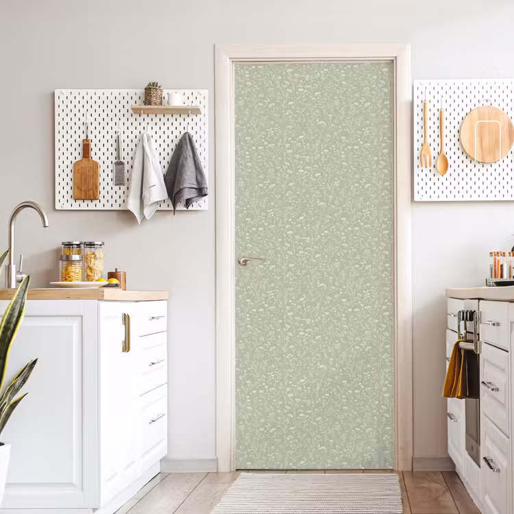 Deursticker met naam - Bloemen - Patroon - Groen — 7