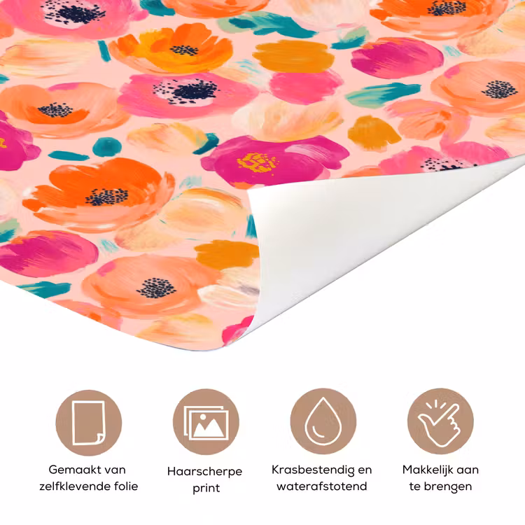 Deursticker met naam - Bloesems - Vrolijk - Kleurrijk — 3