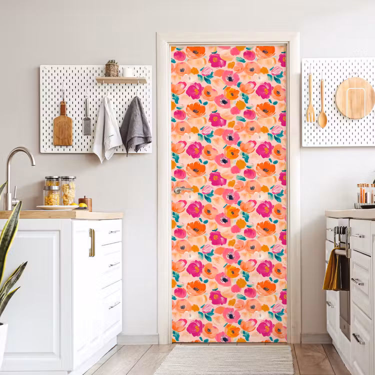 Deursticker met naam - Bloesems - Vrolijk - Kleurrijk — 7