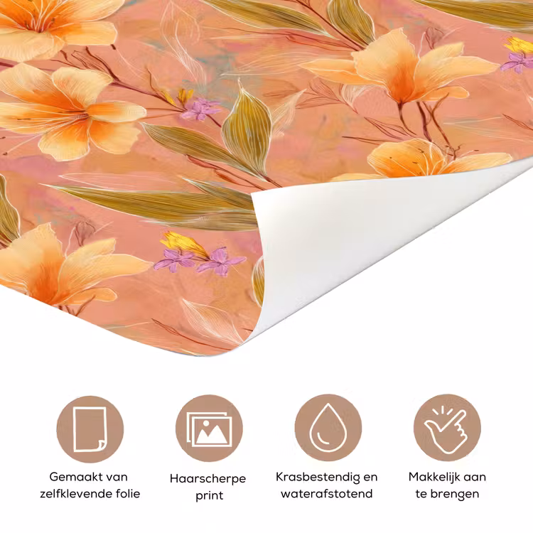 Deursticker met naam - Botanisch - Bloemen - Kleurrijk — 3