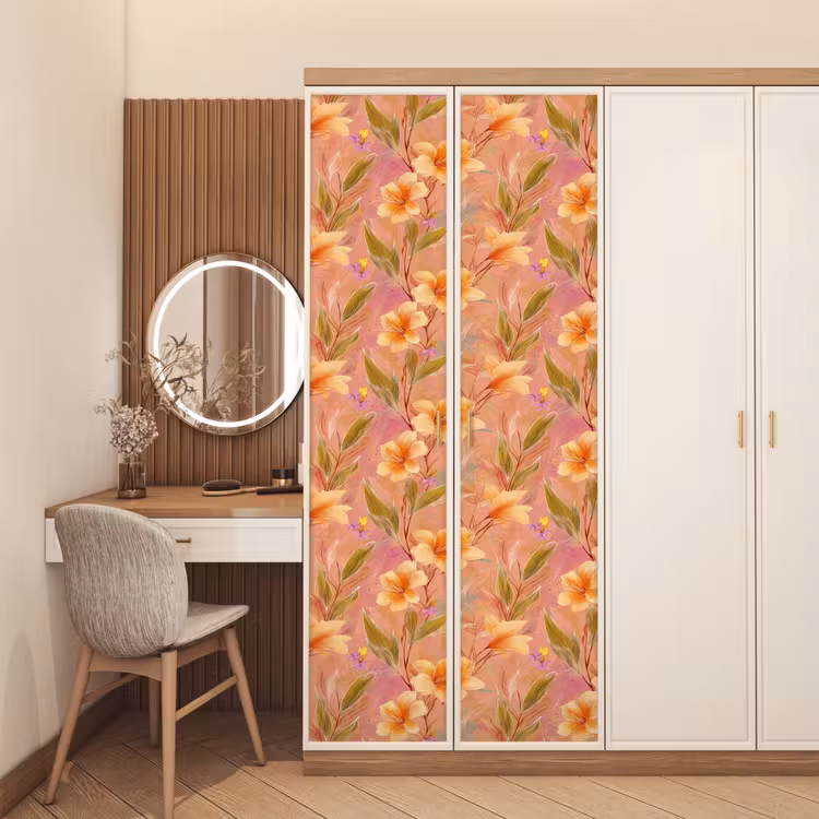 Deursticker met naam - Botanisch - Bloemen - Kleurrijk — 5