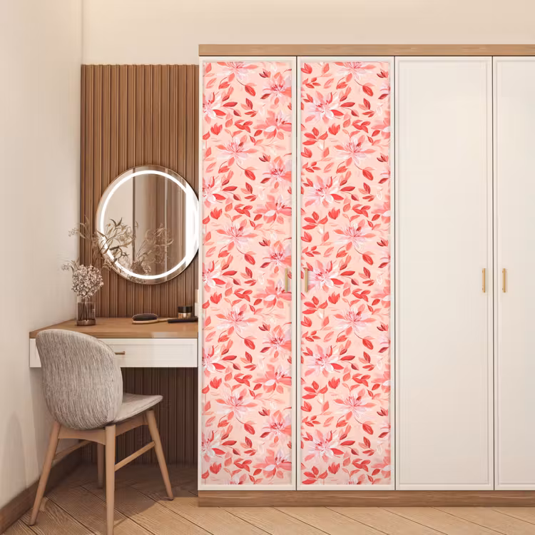Deursticker met naam - Botanisch - Bloemen - Rood — 5