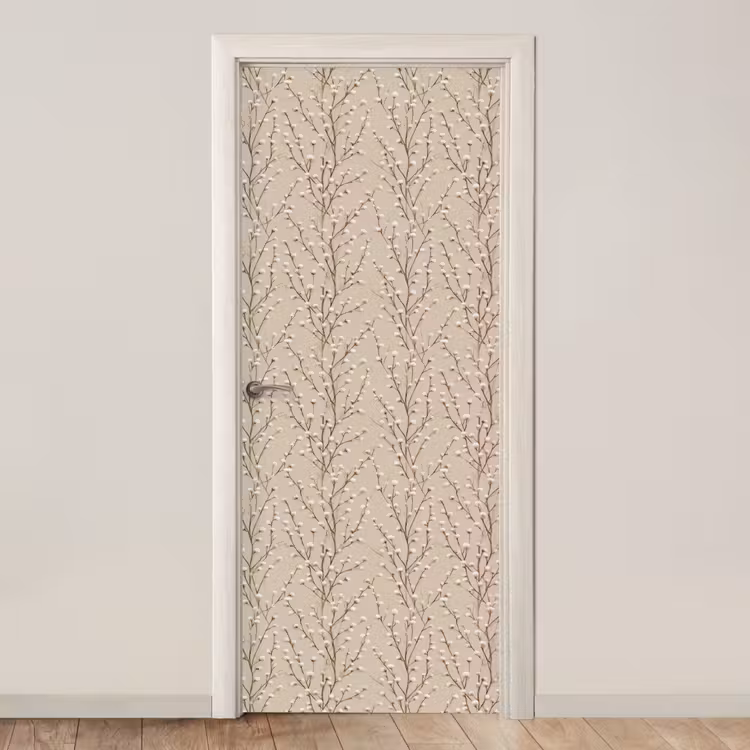 Deursticker met naam - Katoen - Natuur - Taupe — 1