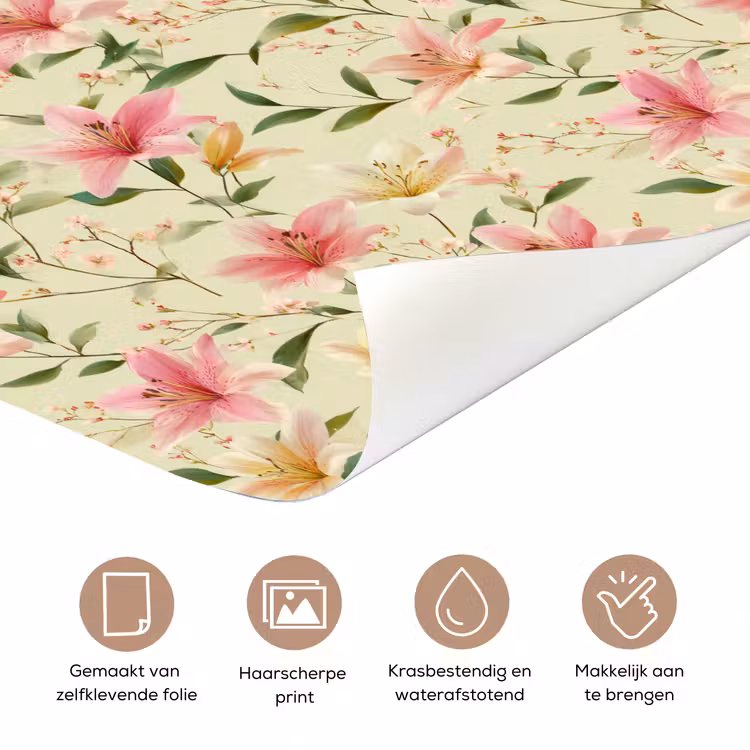 Deursticker met naam - Lelies - Sereen - Kleurrijk — 3