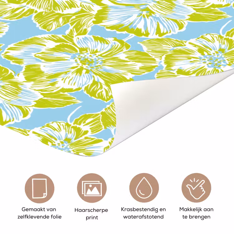 Deursticker met naam - Modern - Bloemen - Groen — 3