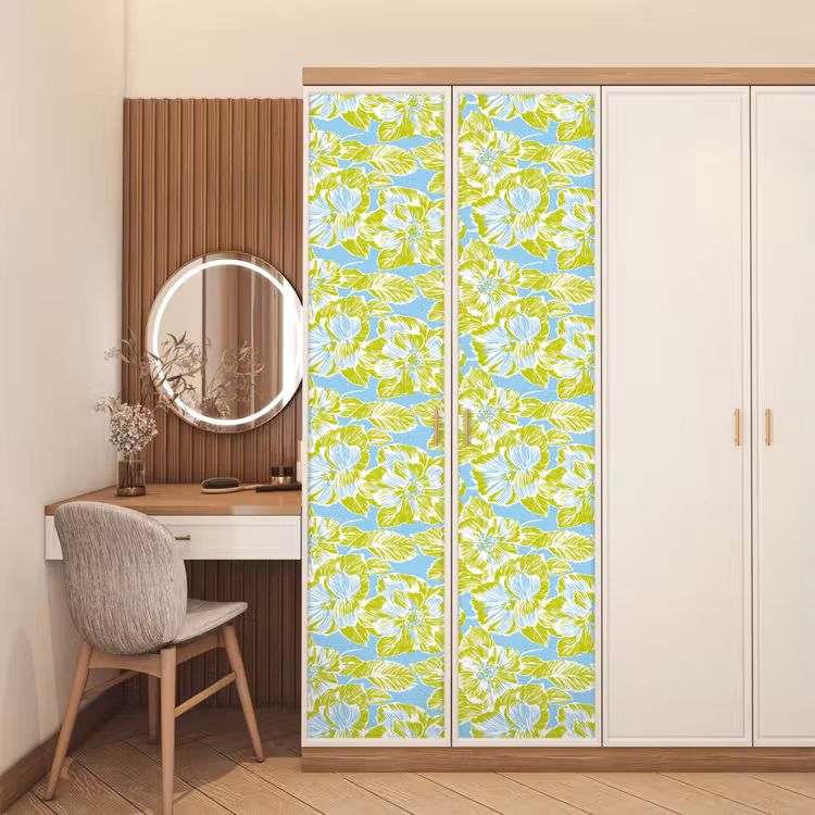 Deursticker met naam - Modern - Bloemen - Groen — 5