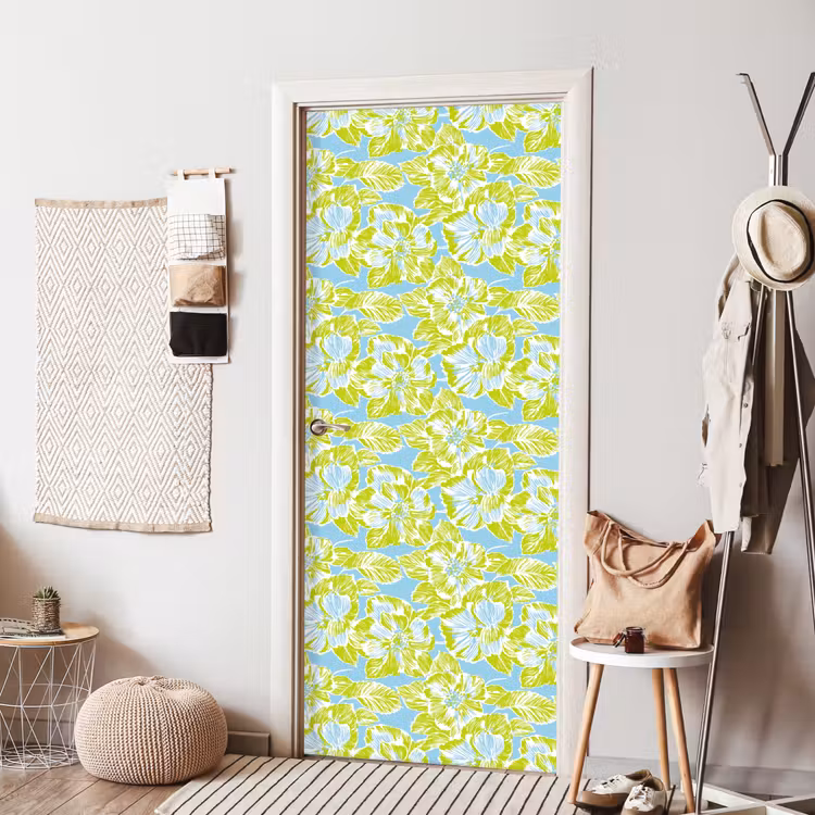 Deursticker met naam - Modern - Bloemen - Groen — 8