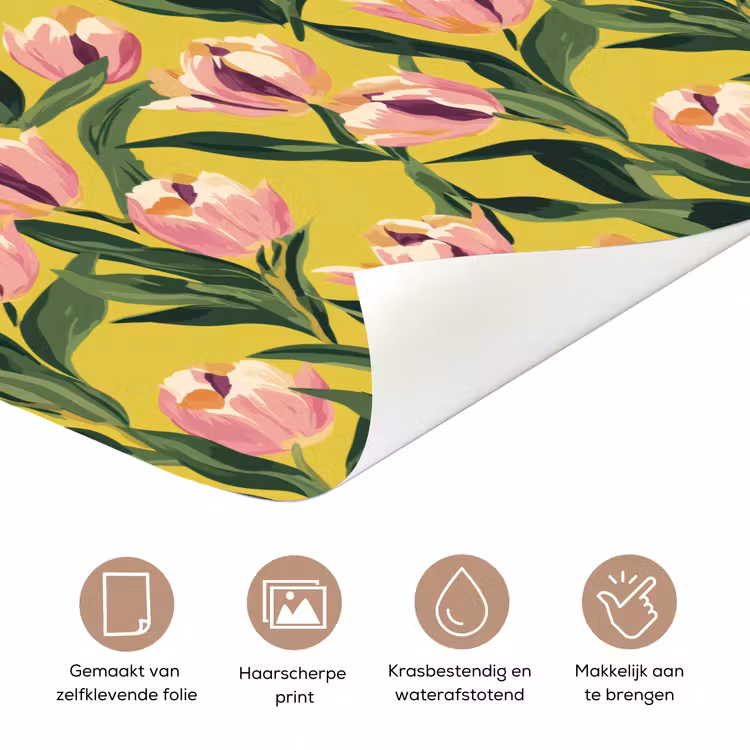 Deursticker met naam - Tulpen - Botanisch - Geel — 3